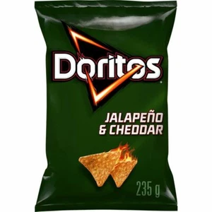 3 Bags Doritos Jalapeño & Cheddar BBQ TORTILLA CHIPS LARGE 235g FRITO LAY Canada - Picture 1 of 1
