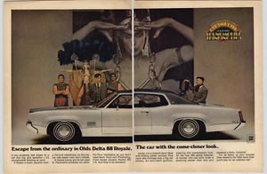1969 Gray & White Olds Delta 88 Photo Movie Making Theme Vintage Car Print Ad - Picture 1 of 3