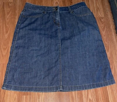 Falda vaquera ligera 100 % algodón azul halógeno para mujer, sin abertura, talla 6 Foto 1 de 4