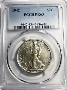 1942 PCGS PR63 Walking Liberty SILVER Half Dollar Coin NICE CH PROOF WL #910 NR - Picture 1 of 4