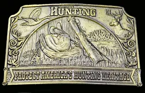 Hebilla de cinturón vintage Hunting Petersen Hunting Publishing Company Lewis Hebilla - Imagen 1 de 4