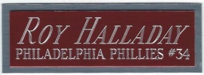 ROY HALLADAY PHILLIES NAMEPLATE FO AUTOGRAPHED Signed Baseball Display CUBE CASE - Image 1 of 3