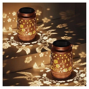 2 Pack Solar Lanterns Outdoor Waterproof Hummingbird Garden Decor Birthday Gi... - Picture 1 of 7