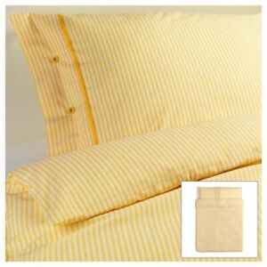 IKEA Duvet Cover Twin Size Yellow White Striped Bedding