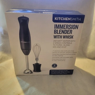 Kitchensmith 2 Speed Electric Immersion Blender with Wisk Black Ergonomic NEW - Image 1 of 2