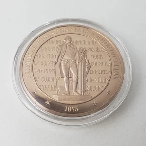FRANKLIN MINT 1975 America's Bicentennial A Rededication Bronze Proof Medallion - Picture 1 of 4