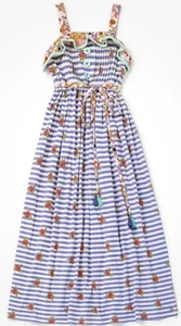 435 Matilda Jane Endless Summer Maxi Dress Sz 12 Tween Blue Stripe Adventure - Picture 1 of 13