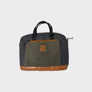 Bolso para Laptop Puma Vintage Raro - Pana Imitación Cuero Y2K Negro Marrón Naranja - Imagen 1 de 12