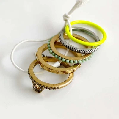 5件装全新Madewell Boho混合戒指礼品复古女式派对度假珠宝尺寸6 — 第 1/4 张图片