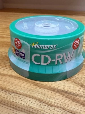 MEMOREX CD-RW 25 包 可录制 可重复使用 80 分钟 700 MB 4x 多速 - 全新 — 第 1/4 张图片