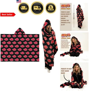 Anime Hoodie Decke Naruto Akatsuki Cloud Wearable Überwurf Decke 50x70 - Bild 1 von 9