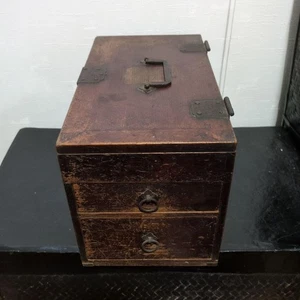 Edo Antike Japanische Holz Tansu Box Vintage Kommode Retro Showa - Bild 1 von 20