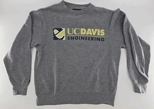VTG Jansport Mens Y2K UC Davis Engineering Sweater Sz Medium Gray Pullover - Picture 1 of 9