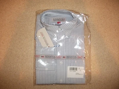 Resistol 1927 Single Pocket Blue/Blue Check Dress Shirt S NWT Made in USA! - Image 1 of 4