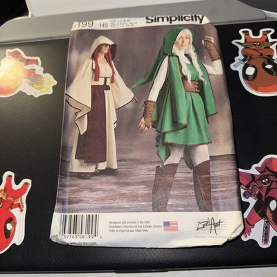 Misses Warrior Costume Sewing Pattern Bracers Size 6 8 10 12 14 Simplicity 8199 - Image 1 of 2