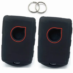 2Pcs For Volvo XC90 S60 S90 V90 XC40 XC60 4 Buttons Black Silicone Key Fob Cover - Picture 1 of 6