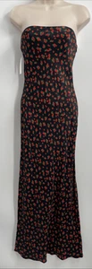 by Anthropologie Women's The Tilda Strawberry Print Slip Midi Dress Size XXS - Picture 1 of 16