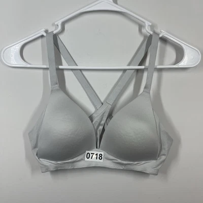 Sujetador Inalámbrico Aerie Sunnie Talla 32B Gris Pullover Ligeramente Acolchado Giro Espalda Foto 1 de 4