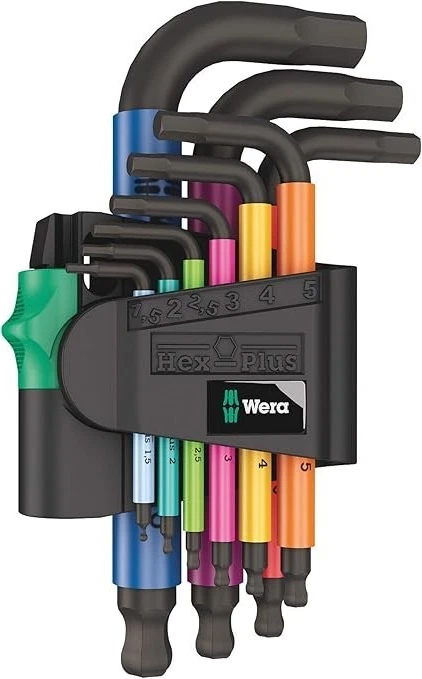 Wera 950/9 Hex-Plus Multicolour 2 L-key set, metric, BlackLaser, 9 Count - Image 1 of 1