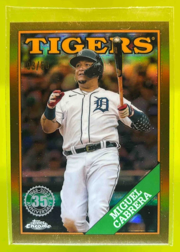 2023 Topps Chrome Miguel Cabrera 1988 Baseball Gold /50 #88BC-4 Detroit - Image 1 of 4