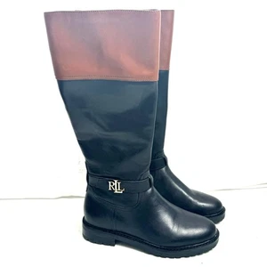 Lauren Ralph Lauren Everly Leather Riding Boots Size 6 - Picture 1 of 7