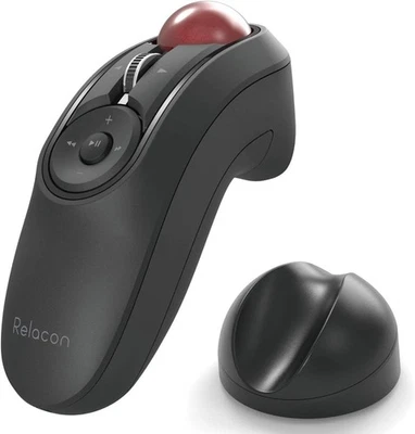 ELECOM Handheld Bluetooth Thumb-operated Trackball Mouse, 10-Button Functio JPN - Image 1 of 4