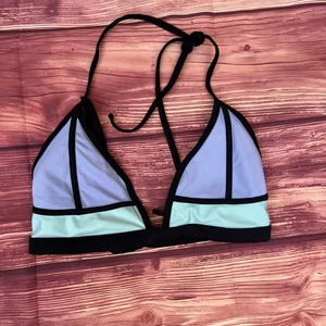 Xhilaration Schwimmen Bikini Oberteil schwarz blau grün Colorblock Sissy Damen Large - Bild 1 von 4