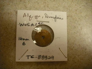 1927 Alquippa, PA Woodlawn & Southern Motor Coach Transit Medaille TC-88329/PA10C - Bild 1 von 2