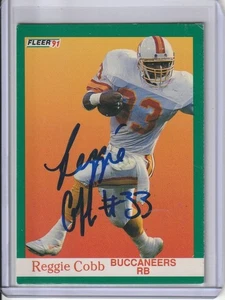 1991 Fleer Reggie Cobb Auto #371 Buccaneers Autograph No COA - Picture 1 of 2