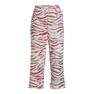 Secret Treasures Women's Crop 26' Inseam Oatmeal Zebra Print Sleep Lounge Pants - Picture 1 of 5