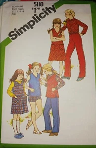 Simplicity Pattern 5118 Girls Dress Top Shirt  - Size 7 & 8 -Uncut Vintage 1981 - Picture 1 of 1