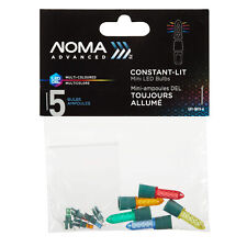 NOMA Advanced Constant-Lit Mini LED Bulbs, 5-Pack (Multi-Coloured) [Brand New]