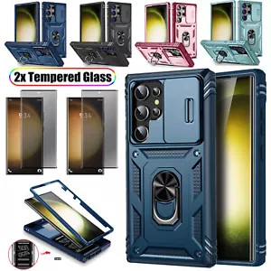 For Samsung S23 Ultra S23+ S23 FE Shockproof Case Kickstand Cover Tempered Glass - Picture 1 of 56