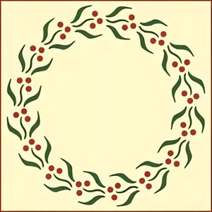 BERRY WREATH STENCIL - CHRISTMAS - BOTANICAL- The Artful Stencil - Picture 1 of 9
