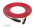 Mogami 2534 Quad Cable | Neutrik Gold 90º TRS to XLR-Female | Red 1 Feet 1 ft.
