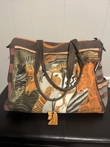 LAUREL BURCH Moroccan Mares Horses Large Weekender Travel Overnight Duffel Bag - Picture 1 of 8
