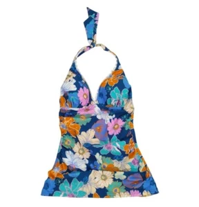 Floral Halter Tankini Top By Profile By Gottex Size 6 Blend Swimwear For Women. - Picture 1 of 8