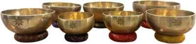 7 Chakra Singing Bowl Set, Tibetan Singing Bowl Set of 7, Handmade Healing Bowls - Image 1 of 4