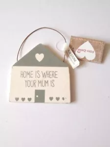 Sass & Belle Home Is Where Your Mum Is Hanging Home Decoration Wire Hanger Gift - Picture 1 of 3