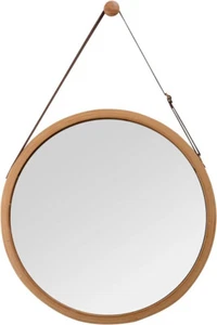 Spiegel, Wandspiegel, Flur Spiegel, Badspiegel, Rund (braun 38cm) - Bild 1 von 7