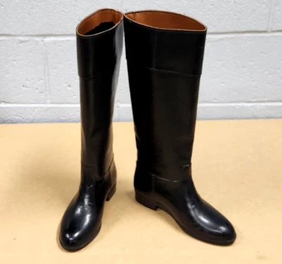 Botas de lluvia para mujer moldeadas de construcción de tiro alto negras ~ talla 7 Foto 1 de 4