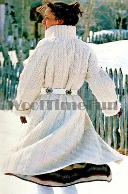Knitting Pattern Ladies Classic Cable/Aran Style Coat/Cardigan. Raglan Sleeves. - Image 1 of 2