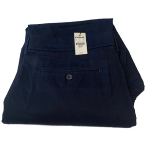 Pantalone chino express atletico slim iper elasticizzato blu navy nuovo con etichetta taglia 33x34 $88 - Foto 1 di 7