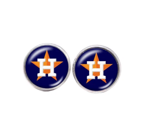 Houston Astros Earrings Stud Earrings 12mm Stainless Steel Baseball Jewelry Cover