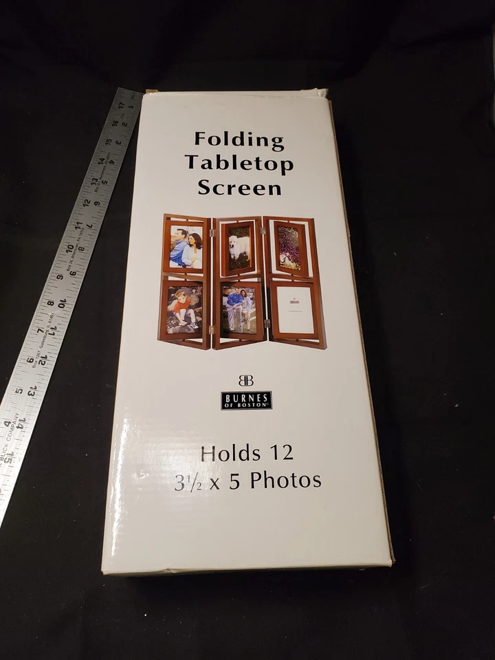 Burnes of Boston Folding Tabletop Photo Frame Holds 12 Photos NOB - Image 1 of 4