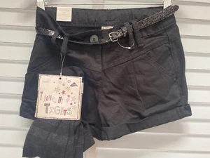 NEXT Black Shorts Tights Set Age 12 Years Sparkly Belt & Stripe Tights Outfit - Picture 1 of 9