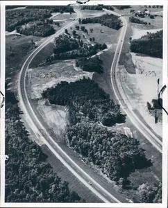 1971 Pressefoto Abschnitt der New Interstate 75 in Michigan Wide Medians - Bild 1 von 2