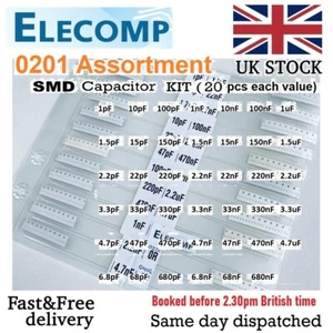 0201 SMD Kondensator Sortiment KIT E3, E6 Bereichswerte 1 pF - 10 uF Smart Package - Bild 1 von 11