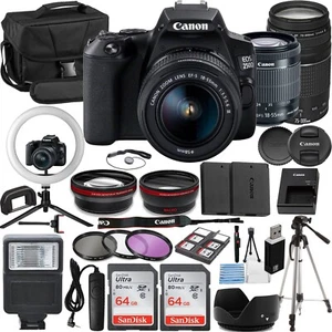Canon EOS 250D Vlogger Kit:18-55mm &75-300mm Lenses,2x64GB Card,Ring Light+More - Picture 1 of 8