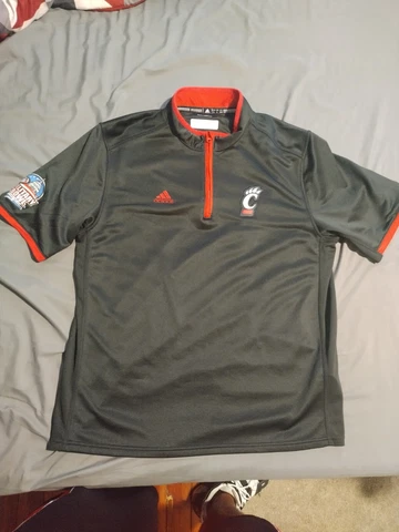 Adidas climalite Cincinnati Bearcats quarter zip military bowl shirt L Cover